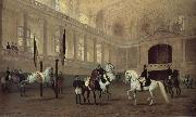 Julius von Blaas Morning working in the winter riding school oil on canvas